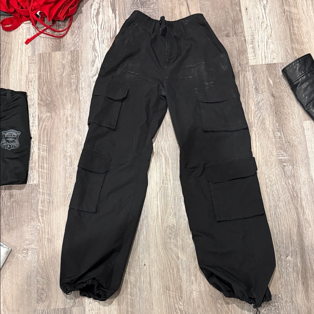 Love Tree Black Cargo Pants with Multiple Utility Pockets